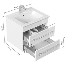 Mobile bagno con lavabo Villeroy & Boch Venticello 60cm nero satinato