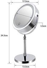HMMN Specchio a Doppia Lato Vanity con LED, Lente di ingrandimento a Specchio/Specchio da principiante, Interruttore Touch Light Smart Fill, Carica USB
