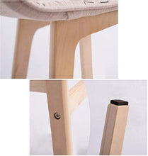 MJY Sgabelli da bar di alta gamma Sgabelli da bar in legno Cucina Colazione Sedia da pranzo con seduta in tessuto di lino Sgabello alto da bar Adatto per famiglia e affari,40 × 40 × 65 cm