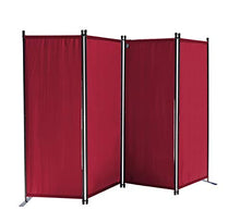 QUICK STAR Paravento da Giardino 220 x 165 cm 4 parti pieghevole Divisorio in Tessuto Balcone Protezione della Privacy Rosso Rubino