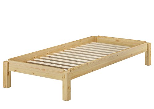 Erst-Holz Moderno futon Corto IMPILABILE 90x190 in Pino in 3 Varianti V-60.48-09-190, Accessori:Doghe in Assi di Legno rigide incl.