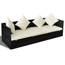 vidaXL Divano da Giardino con Cuscini Sofa con Cuscini Salotto Salottino Arredo Esterno Mobili da Giardino Sedile per Patio Grigio in Polyrattan