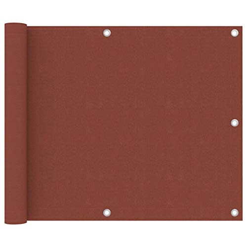 vidaXL Paravento da Balcone Terracotta 75x500 cm Tessuto Oxford