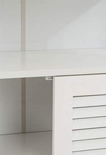 CLP Comodino con Doppia Anta Lohja in Legno MDF I Mobiletto Salvaspazio Camera Bagno 4 Ripiani, Colore:Bianco
