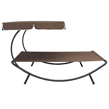 Tidyard Lettino Prendisole Matrimoniale con Baldacchino Marrone,Lettino da Sole Matrimoniale da Giardino Esterno,Lettino Prendisole Doppio,Lettino Prendisole con Baldacchino 200 x 173 x 135 cm