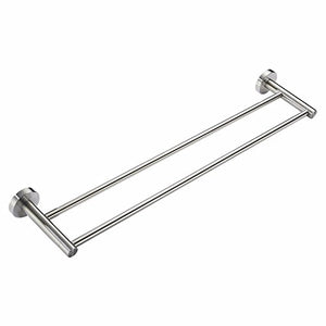 MBYW Portasciugamani Alto carico Portasciugamani da Bagno Mensola portaoggetti Porta Asciugamani Doppio, Acciaio Inossidabile, Supporto a Parete, Accessori per Il Bagno, Finitura Spazzolata, 50 cm