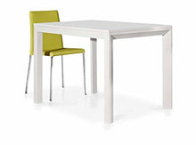 InHouse srls Tavoli Bianco frassinato con 1 allunga da 50 cm, Stile Moderno, in MDF Laminato e Struttura in Alluminio - Mis. 130 x 85 x 75 Chiuso