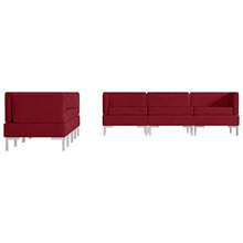 FAMIROSA Set Divano 7 pz in Tessuto Vino Rosso-2877