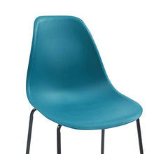 Tidyard Set 5 pz da Bar Design Moderno Alto in Plastica e Acciaio Turchese,Set Tavolo Quardato e 4 Sedie da Bar Alti in Plastica,Set Tavolo e Sedie da Cucina Design in Plastica
