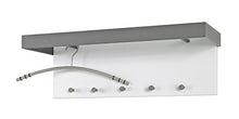 Haku Möbel 13849 Appendiabiti da Parete, Acciaio, Antracite-Bianco, T 25 x B 70 x H 23 cm