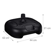 Relaxdays Base per Ombrellone, da Riempire con Acqua o Sabbia, per Aste D: 22-38mm, Piedistallo, Plastica, 44x42 cm,Nero