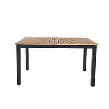 Unbekannt Ausziehtisch, Tischplatte aus FSC-zertifiziertem Akazienholz, Aluminiumgestell, 180-240 x 90 x 74-76,5 cm Tavolo, Nero