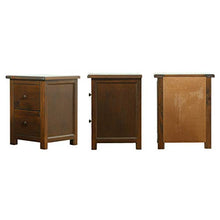 Comodino in Legno massello, Stile Americano, 2 Strati, Mini Color Noce, Peso 400 kg-45x40x55 cm FANJIANI