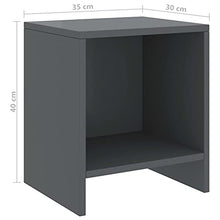 vidaXL Comodino Grigio Scuro 35x30x40 cm in Legno Massello di Pino