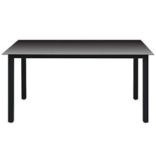 Festnight Tavolo da Pranzo da Sala da Pranzo da Giardino Balcone Patio per Esterno Interno in Vetro Alluminio Nero 80 x 80 x 74 cm/150 x 90 x 74 cm/190 x 90 x 74 cm