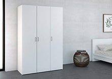Esidra, Armadio Bianco a 3 Ante, 116x49x175cm