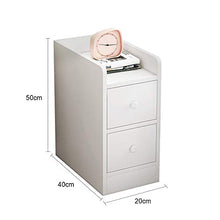 Mobiletto in Legno di 2 Cassetti Bianco Comodino per Camera da Letto Cassettiera da Pavimento Armadio per Soggiorno Completamente Assemblato