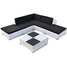 vidaXL Divano da Giardino Set 15 pz in Polirattan Bianco Sofa con Cuscini