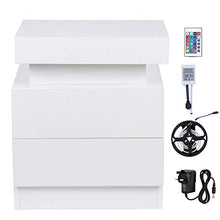 zcyg Comodino Comodini Comodini, Comodino Luminoso A LED Coloful Armadio di Stoccaggio di Grande capacità con 2 Cassetti per Camera da Letto Spina UK 220V