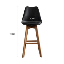 WRJY Sgabello da Bar Sgabello da Bar per Colazione da Cucina, Sedile in plastica ABS e Gambe in Legno con schienali e poggiapiedi 95 (Colore: Bianco)