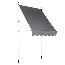 Emoshayoga Tende da Esterno per Porte e finestre 2.5x1.2M Tenda da Giardino Retrattile Manuale per Balcone da Giardino(Gray)