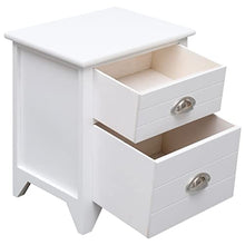 vidaXL Comodino Stile Tradizionale Rustico Semplice Solido Resistente con Cassetti Stand Tavolino Notte Tavolinetto Bianco Comò Legno di Paulonia