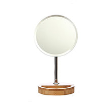 BD.Y Specchio per Il Trucco Desktop su Un Lato di Alta qualità, Specchio cosmetico Portatile, Specchio di Bellezza in Legno - Diametro Specchio 17,2 cm