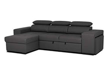 Confort24 John - Divano letto angolare a 3 posti, forma L, colore: Nero