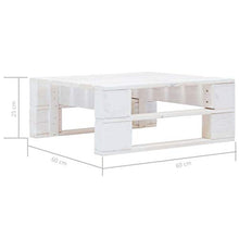 vidaXL Legno di Pino Impregnato Ottomana da Giardino con Pallet Robusto Stile Rustico Sedia Sgabello Esterni Bianca 60x60x25 cm