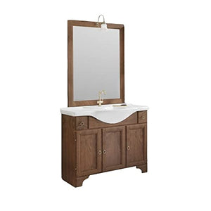 Bagno Italia Mobile Arredo Bagno Portofino cm105 Arte povera con lavabo in Ceramica e Specchio Mobili I