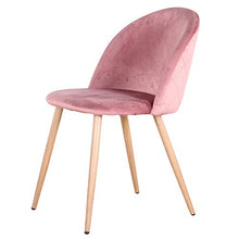 EGOONM Set di 2/4 Sedie da Pranzo in Velluto,Morbidi Cuscini in Velluto Seduta e Schienale con Gambe in Metallo Sedie da Cucina per Sala da Pranzo e Soggiorno (Rosa-4)