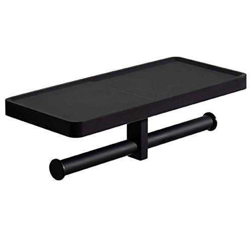 NHLBD Mensola da Bagno, mensola portaoggetti - Bagno Rack Corso igienici Chrome Nero Mensola Rust for Bagno con portasciugamani (29.5x13x2cm) partizione Bagno