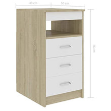 FAMIROSA Cassettiera Bianco e Rovere Sonoma 40x50x76 cm in Truciolato