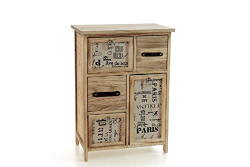 Mobile mobiletto cassettiera in legno colore naturale 5 cassetti 49 * 30 * 68 cm decorato arredamento casa EDT-806131