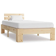 BIGTO - Struttura per letto in legno di pino massiccio, per camera da letto, stile C, 100 x 200 cm, colore: Naturale