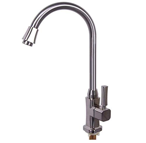 HYY-YY - Miscelatore monocomando per lavabo con rana spazzolata, girevole a 360°, per cucina e bagno
