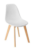 WENKO Set di 4 sedie a Conchiglia per Sala da Pranzo, Bianche, Lavabili, Gambe in Legno massello di faggio, Design scandinavo