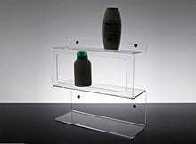 Slato Mensola da bagno a tre ripiani a muro porta oggetti dal design moderno in plexiglass trasparente Momo (40 × 13 × 33 cm)