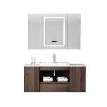 Set di Mobiletti Specchio e Lavabo Smart Bathroom Cabinet Combinazione Semplice Bagno a Muro Vanity Specchio Contatore Mobile Bagno (Color : Brown, Size : 53x120x55cm)