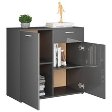 vidaXL Credenza Grigio Lucido 80x36x75 cm in Truciolato