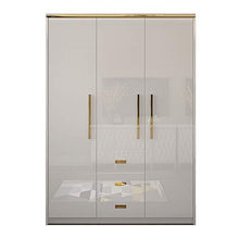 DUTUI Camera da Letto Domestica di Lusso Leggera A Tre Porte Side-By-Door Semplice Grande Armadio, Guardaroba Moderno Armadio di Montaggio Vernice