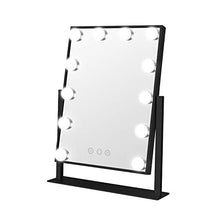 Daslava, specchio nero per trucco Vanity Hollywood, rotazione a 360 gradi, 12 lampadine a 3 colori, touch dimmer