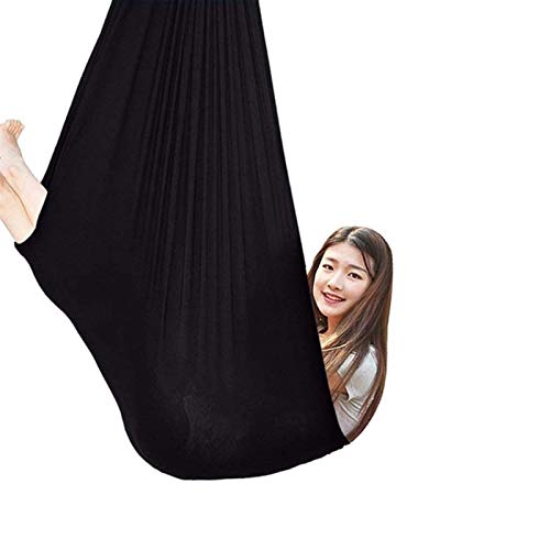 LICHUXIN - Amaca sensoriale per bambini, per terapia interna, dondolo, coccola, dondolo, effetto calmante sul bambino con esigenze speciali (colore : nero, dimensioni: 100 x 280 cm/39 x 110 in)