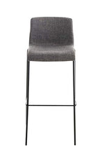 CLP Sgabello Bar Hoover in Stoffa I Sgabello Alto Design 4 Gambe in Metallo I Sedia Sgabello Impilabile con Schienale, Colore:Grigio Chiaro, Colore del Telaio:Nero