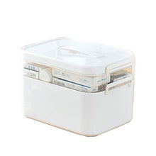 MYHZH Scatola di plastica di immagazzinaggio, Caso di Pronto Soccorso con Maniglia e rimozione Divisori 2-Tier Multifunzionale Famiglia Emergenza Kit Organizer Container