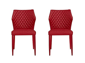 Homemania Set da Due Pezzi Sedia Ara Colore Rosso, in Metallo e Tessuto - Mobile Arredo Design Casa - per Ufficio, Soggiorno, Sala da Pranzo, Cucina, Camera da Letto