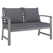 SKM Set Divani da Giardino 5 pz con Cuscini in Legno Acacia Grigio (50.8kg)