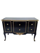 Louis XIV Louises Barock Rokoko - Cassettiera in stile antico, colore: nero con oro larghezza 135