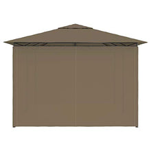 Festnight Gazebo da Giardino con Tende, Gazebo da Esterno, Tenda da Party, Gazebo Professionale 4x3 m Grigio Talpa 180 g/m²