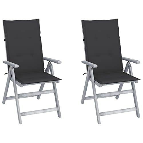 vidaXL Sedie da Giardino Reclinabili 2pz con Cuscini Massello Acacia